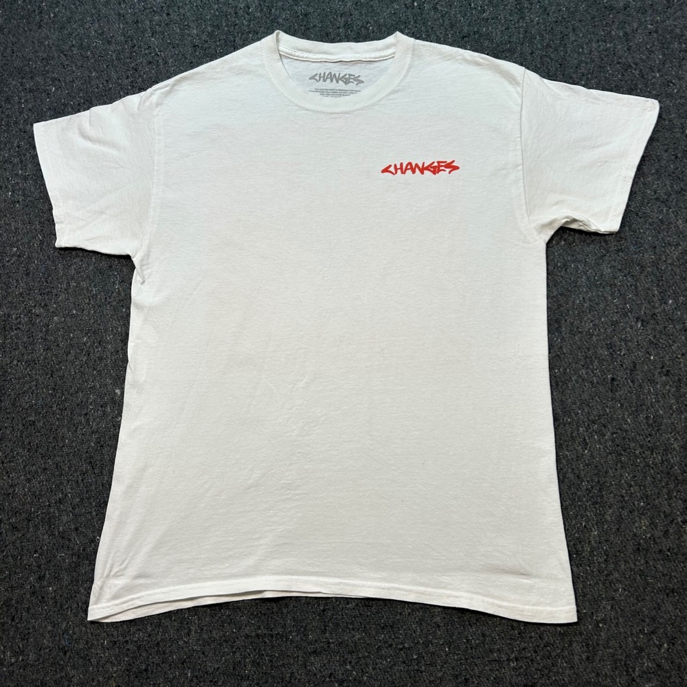 Justin Bieber Changes T Shirt L Mens White Graphic Tour Merch Short Sleeve Tee